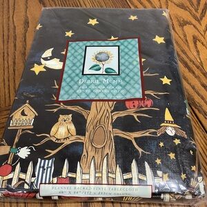 Debbie Mumm Black Tablecloth with Whimsical Halloween 🎃 Design